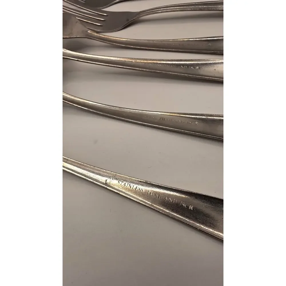 Vintage Stainless Thailand 18/8 Dinner Forks Set of 8 – Mid-Century Style...